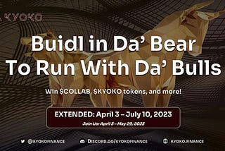 Kyoko ОБНОВЛЕННЫЕ ДАТЫ И ПРИЗЫ: Buidl in Da’ Bear To Run With Da’ Bulls