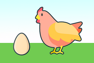 A sketch of an egg and a chicken