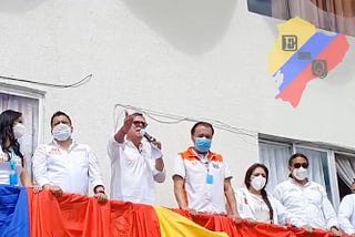 Ecuador: Vice-presidential candidate, Carlos Rabascall, speaks at campaign launch