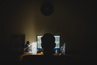 A hacker in the dark