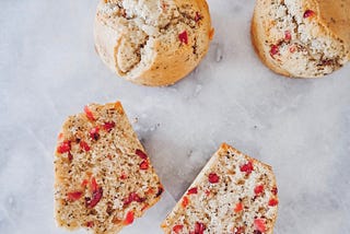 Air Fryer Hojicha Cranberries Muffins