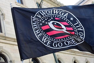 QAnon flag at a far-right rally.