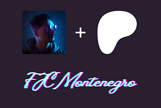 FM’s profile picture next to Patreon’s logo, combined with a vibrant neon sign that reads “FJCMontenegro” in cursive script, all set against a dark purple background.