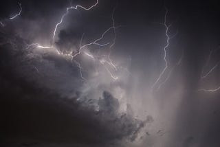 Dark clouds and lightening