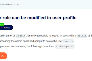 Access control vulnerabilities : APPRENTICE : User role can be modified in user profile