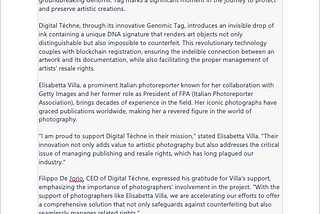 Digital Techne & Elisabetta Villa Collaboration