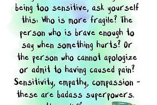 Short Excerpt on Embracing My Sensitivity
