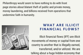 Illicit financial flows in charity