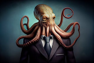 A Kraken wearing a fine suit