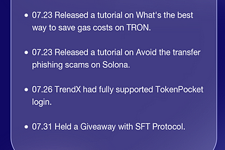 TokenPocket Monthly Report — July 2024