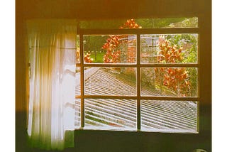 afternoon sunlight from the rooftop window