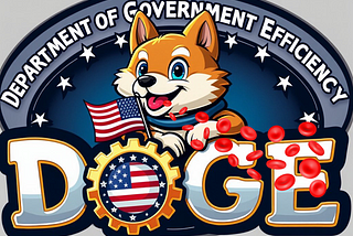 AI-generated image advertising the Department of Government Efficiency, posted by prospective department head Elon Musk. Modified by author with Canva.