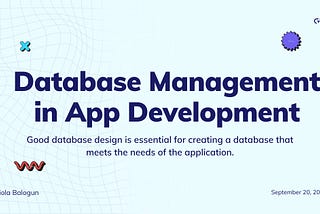Database Management in App Development
