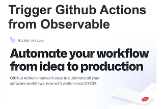 Starting Github Action Workflows From Observable