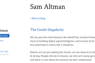 The Gentle Singularity: Sam Altman