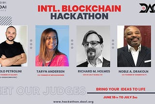 DAO1 International Blockchain Hackathon — Meet our Judges