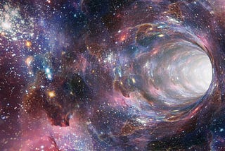 Outer space wormhole into new world