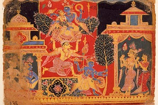 Kṛṣṇa steals the Pārijāta Tree