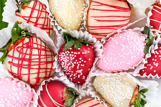 Fancy decorated strawberries.