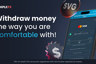 Great news for our customers! Credit card withdrawal is now available on SimpleFX! 💳☑️