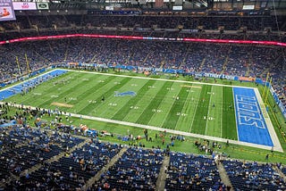 A view of Ford Field, home of the Detroit Lions.