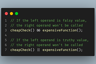 Short-circuit evaluation in JavaScript