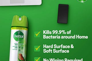 Dettol Disinfectant Spray Sanitizer for Germ Protection on Hard & Soft Surfaces, Original Pine…