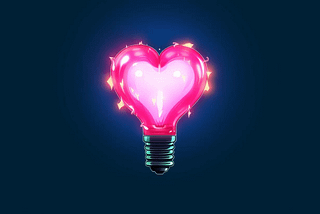 A lightbulb in the shape of a heart.