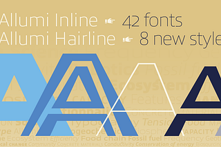 Allumi Inline, a tonic multi-colors display typeface