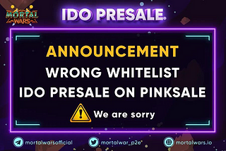 ‼️ANNOUNCEMENT‼️ WRONG IDO WINNERS LIST ON PINKSALE ❌