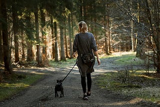 Woman, Dog, Walk image.