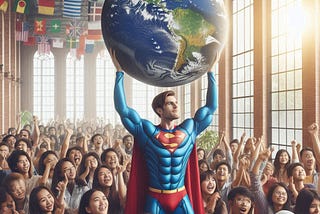 Strong man carrying the weight of the world