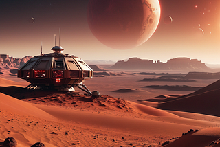 An outpost on a desolate desert planet