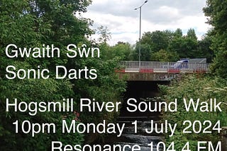 Sonic Darts 1 July 2024: Hogsmill River sound walk