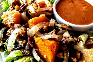 Salad — Roasted Butternut Squash Salad with Bacon and Onions