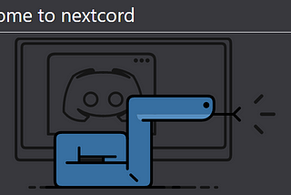 Uma cobra azul representando o Python em frente a logo do Discord. Acima tem um título dizendo “Welcome to nextcord”