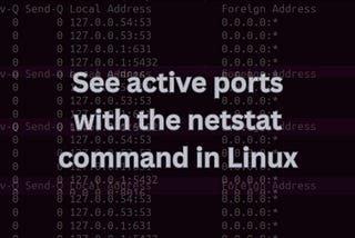 See active ports with the netstat command in Linux