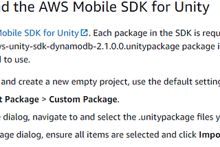 Setting up Amazon Web Services for Unity