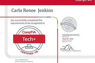 I Passed My CompTIA Tech+ Certification