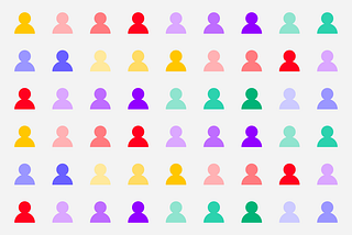 Illustration of many differently colored people