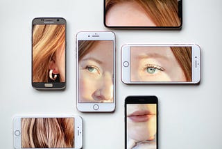 pictures of a face on smart phone