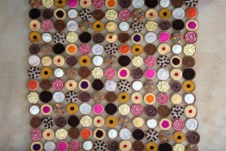 One hundred and sixty-nine crochet cookies by Leslie Stahlhut