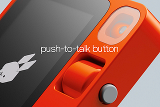 The push to talk button on the new Rabbit r1 device