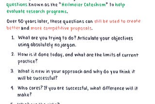 September 8: Crafting Proposals Using The Heilmeier Catechism