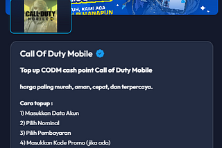 Cara Membeli Top Up Call of Duty Mobile Murah via Pulsa