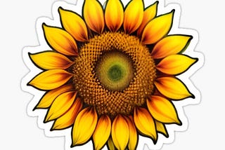 sunny sunflower sticker design from Redbubble.