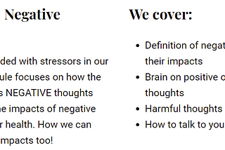 Brain Care and Negative Thoughts