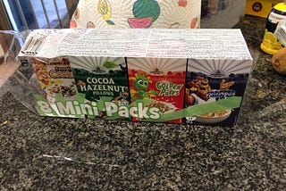 My Wife Bought Me A Box of Assorted Mini Cereals