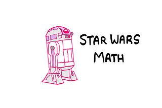 May The Fourth Be With You! — A cartoon sketch of R2D2 on the left and the words “Star Wars Math” on the right