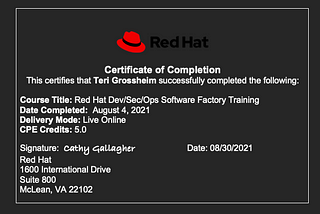 Red Hat SecDevOps Certification